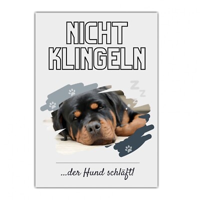 Rottweiler Rottie Hund Hunde Schild Dog Hund Vorsicht nicht Klingeln Türschild H