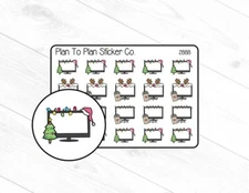 2888~~Christmas Movie Tracker Planner Stickers.