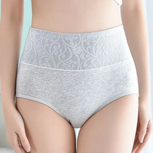 Paquete de 4 Sexy Mujer Cintura Alta Algodón Bragas Calzoncillos Cobertura Completa Ropa Interior Foto 4 de 4