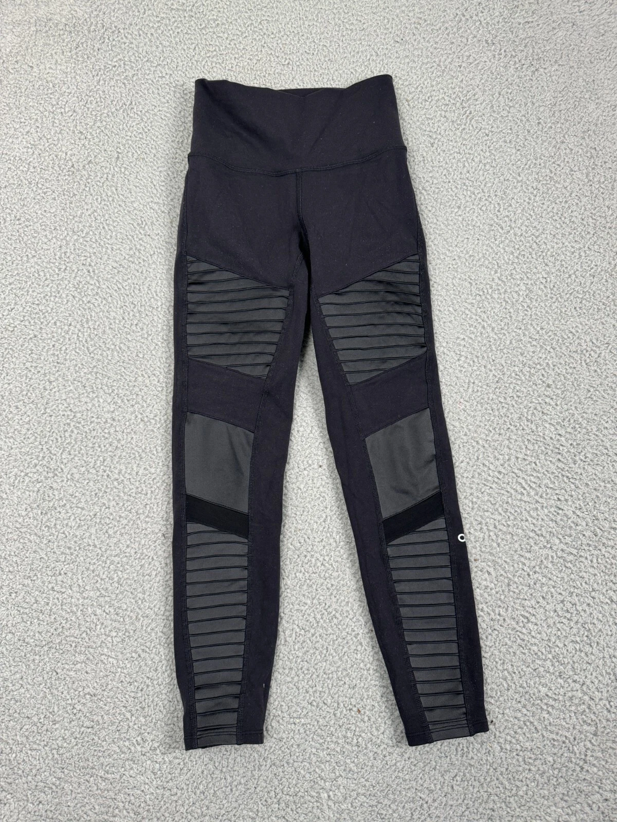 alo-yoga panel moto high rise high waisted stretch leggings