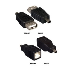 USB 2.0 Mini 4 Pin Male to Type A B Female Adapter Converter Camera Phone PC MAC