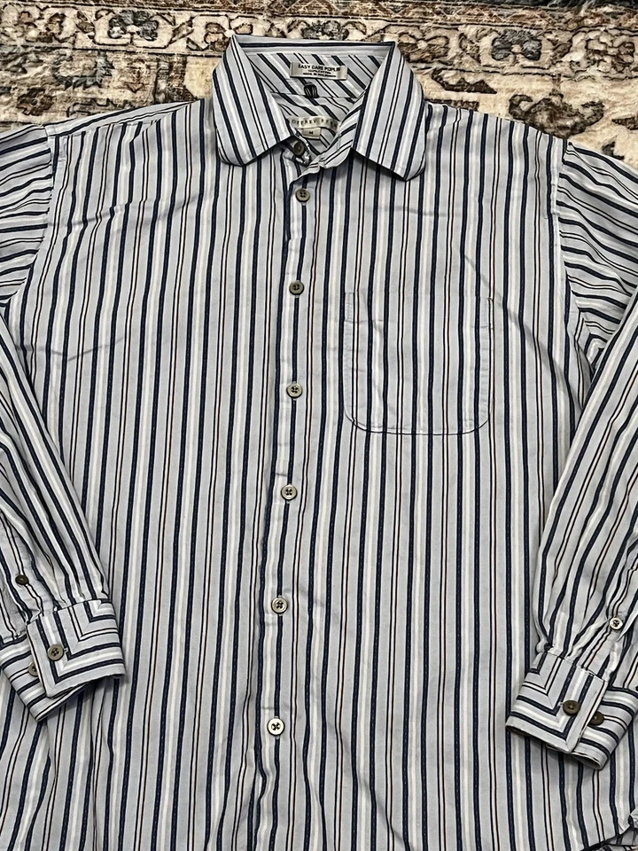 Geoffrey Beene Abotonado Para Hombre Mediano Multicolor Rayas Cuello Fácil Cuidado Foto 2 de 4