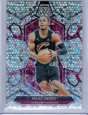 2023-24 Panini Mosaic #94 Isaac Okoro Silver Disco Prizm - Cleveland Cavaliers