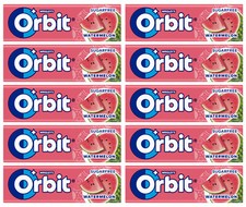 10 WRIGLEY'S ORBIT WATERMELON Flavor Sugarfree Chewing Gum Packs 14g 0.49oz