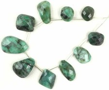 Natural Emerald Gemstone 10 Piece Polished Faceted Nuggets Shape 13x15-20x29 MM