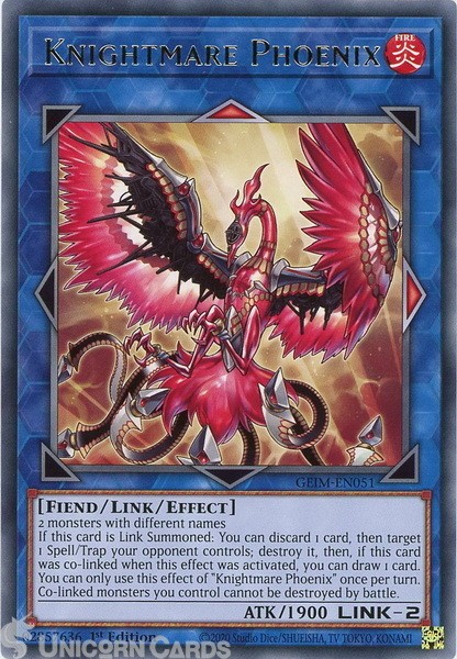 GEIM-EN051 Knightmare Phoenix Rare 1st Edition Mint YuGiOh Card