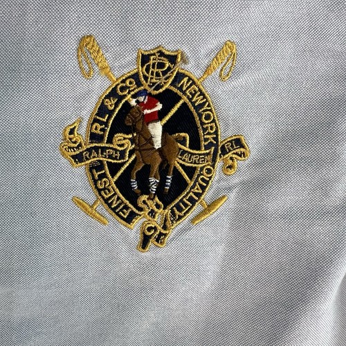 VTG Ralph Lauren Sport Crest Button-Down Shirt Boys Size 10 Blue - Picture 2 of 7
