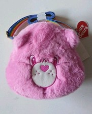 Care Bears "CHEER  BEAR" Pink Super Soft  Cute Faux Fur Crossbody Bag/Purse NWT