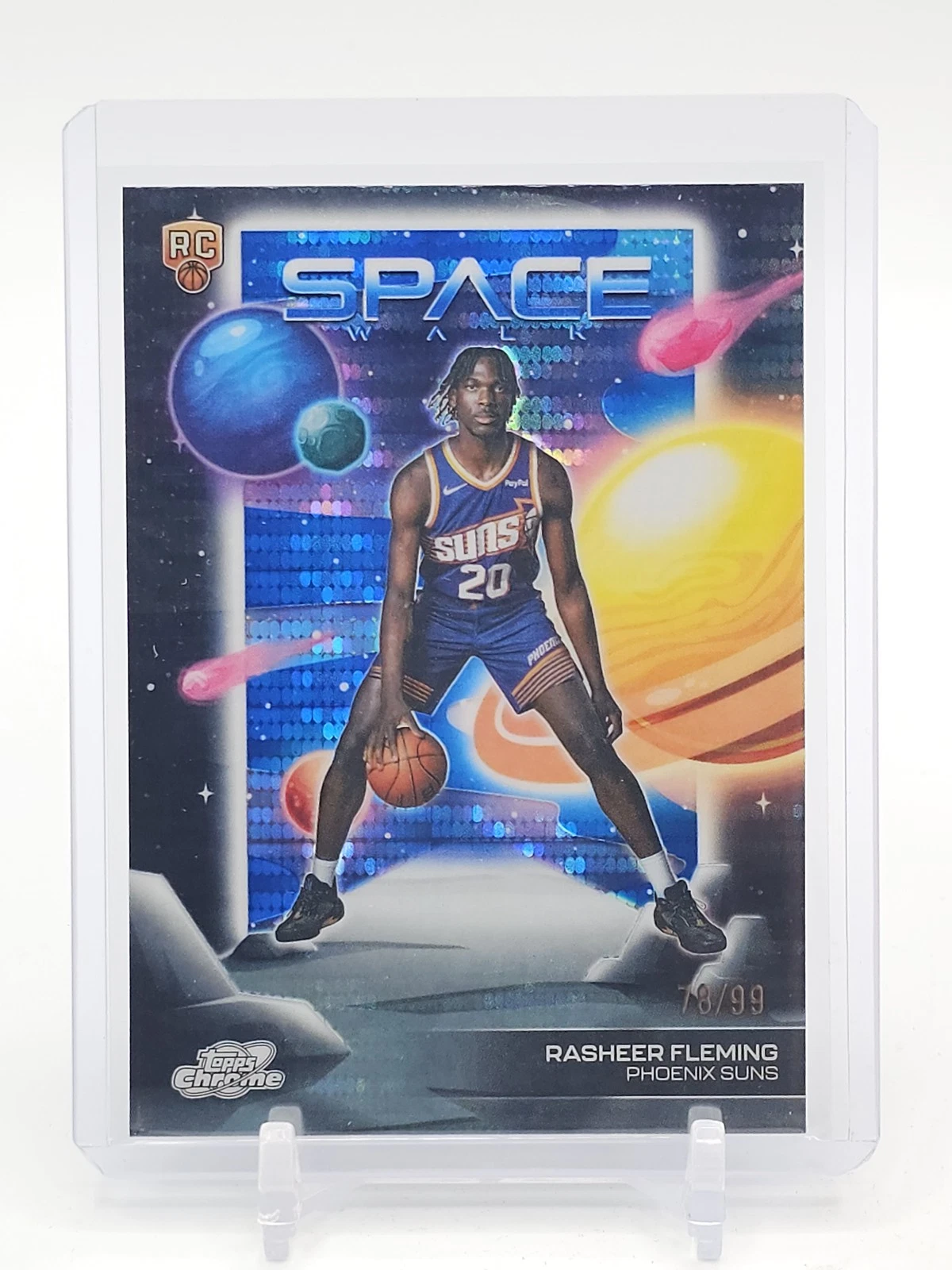 2025-26 Chrome Cosmic Space Walk Rasheer Fleming #Q6018 Blue /99