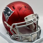 Tom Brady Signed Red Blaze Patriots NFL Mini Helmet Auto *Steiner Authentic*