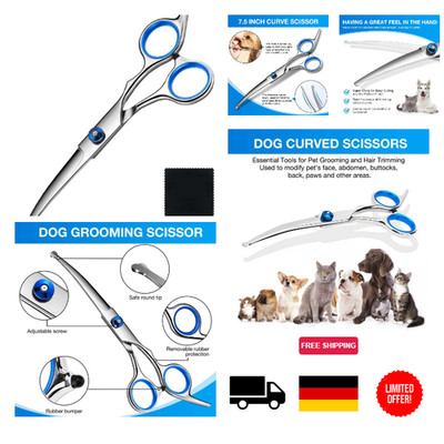 Hundeschere 4CR 6,7 cm Edelstahl gebogen 2 in 1