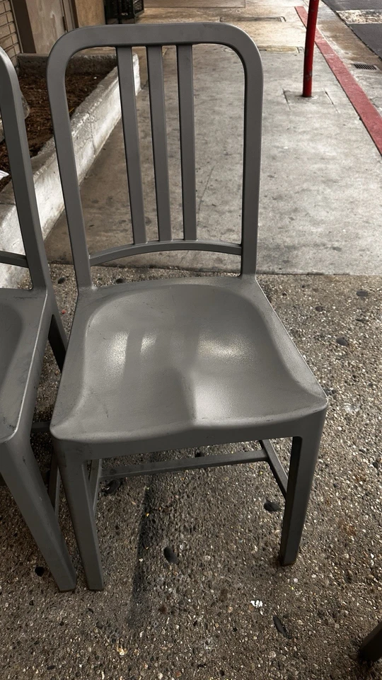 Emeco Navy 111 Reclaimed Stacking Chair Gray Made From Coca-Cola Bottles - Image 2 of 4