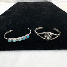 Two Navajo Fred Harvey Era Silver Childs Bracelets