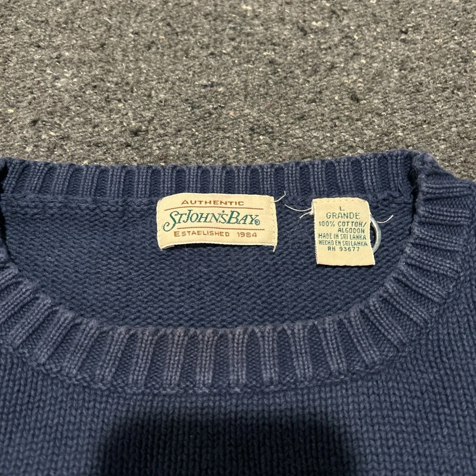 Suéter St John's Bay Algodón Azul Marino Talla Grande Foto 2 de 4