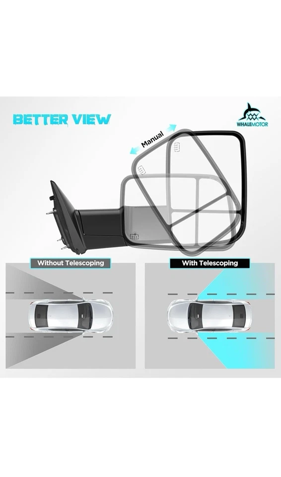 Espejos retrovisores eléctricos térmicos compatibles con Dodge Ram 1500 2500 3500 2003-2009 L&R Foto 2 de 4