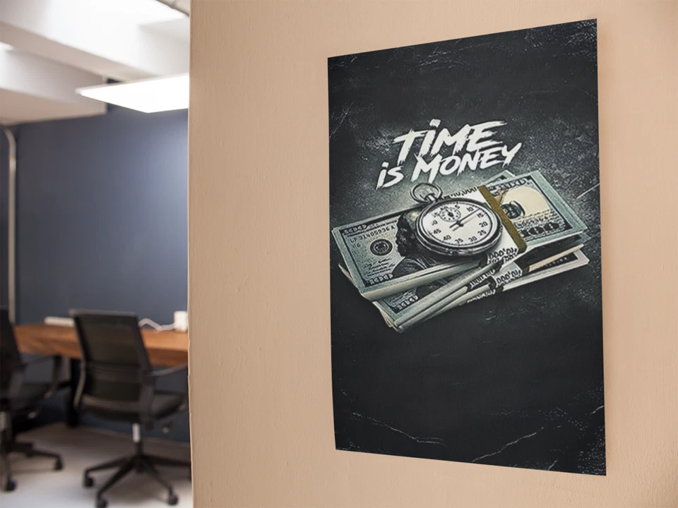 TIME IS MONEY Motivational Wall Vinyl Decal Poster Print (Removable Adhesive) - Image 4 of 4