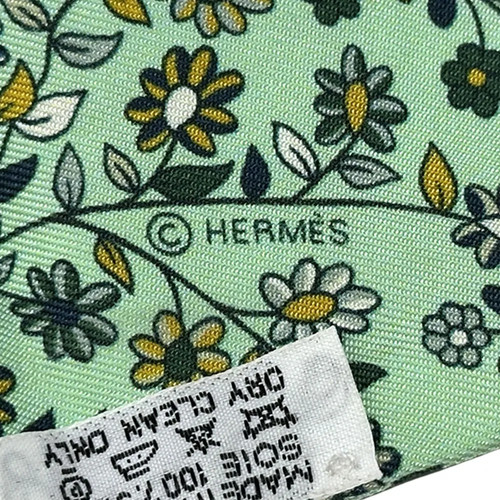 Bufanda de seda Hermès Twilly L' Arbre de Vie Tree of Life verde amarillo naturaleza Francia - Imagen 14 de 24