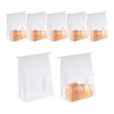 50Pcs Bread Bags for Homemade Bread, 8.7x4.3x11 Inches Bakery Bags, White