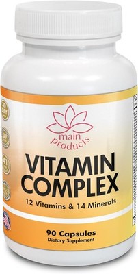 Vitamin Complex Multivitamins and Multiminerals - 12 Vitamins and 14 Minerals, V