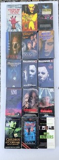 (15) VINTAGE HORROR VHS LOT Untested