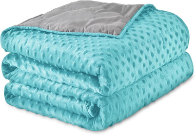30LB Aqua Weighted Blanket - 86''x90'' All-Season Microfiber with Glass Beads