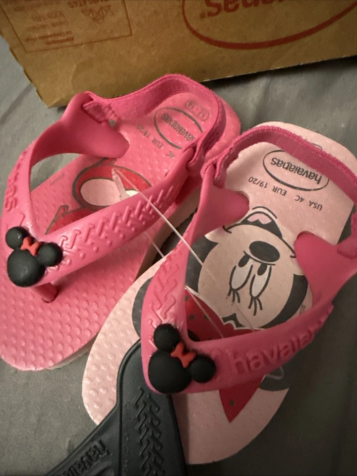 Havaianas 人字拖 迪士尼 米妮老鼠 2 色 粉色 背带 儿童 美国 4 码 — 第 3/4 张图片