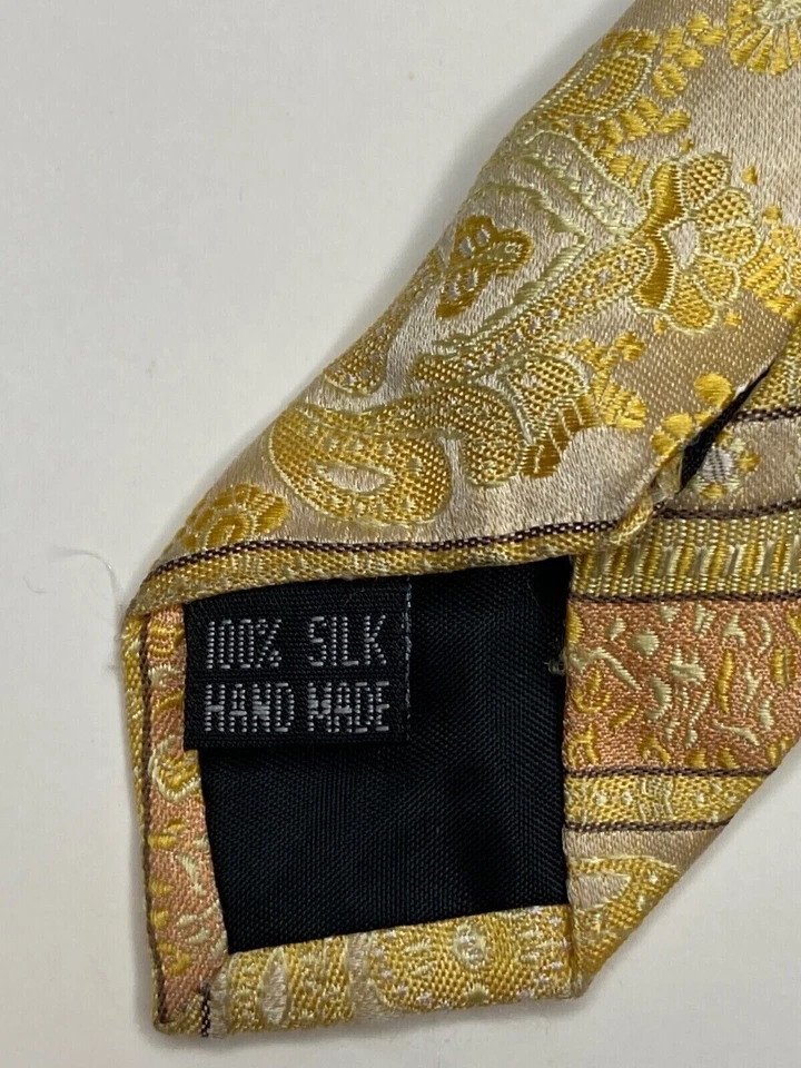 Corbata formal Venturi Uomo para hombre 59"Lx4"W amarilla/porcelana Foto 4 de 4