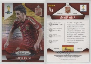 2014 Panini Prizm World Cup Yellow & Red Pulsar Prizm David Villa #178