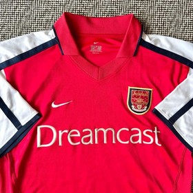 ARSENAL FC Nikke Cotton Jersey 00/02 Home Dreamcast Sponsor Medium Vintage