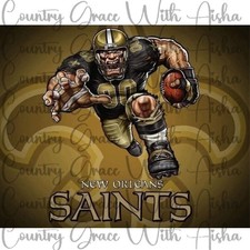 20oz Skinny Tumbler Saints Football Sublimation Transfer Ready To Press