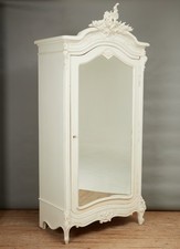 FRENCH ANTIQUE ROCOCO STYLE SINGLE DOOR PAINTED ARMOIRE WARDROBE 2 X AVAILABLE