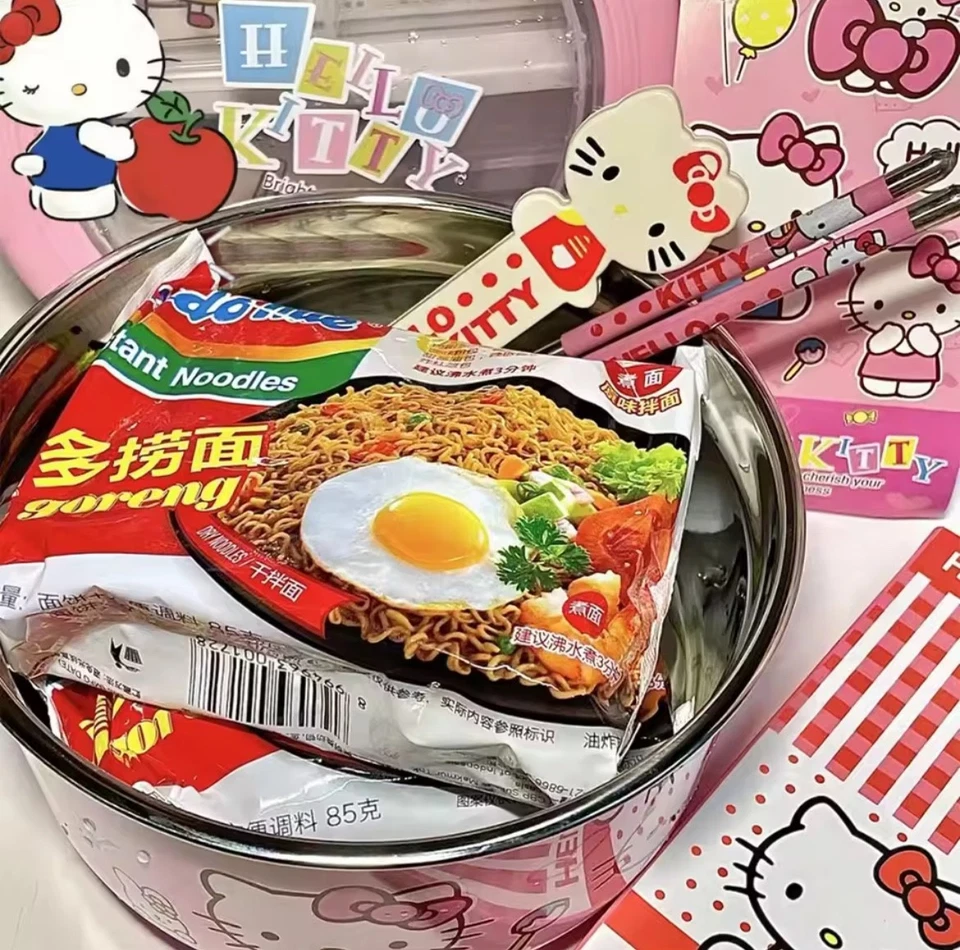 1200 ml Stainless Steel Ramen Bowl With Lid Cute Large Instant Noodles Fruit - Image 4 of 4
