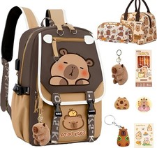 Capybara Backpack Large-capacity Kawaii capybara bag with 14-Piece Accessories