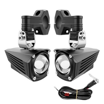 Mini Motorcycle Auxiliary Driving Light, (White+Yellow) Dual Color LED F04-MINI