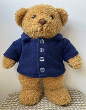 Handmade Navy Fleece Jacket For a 14 Inch Teddy Bear