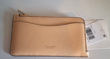 Coach New York Zip Card Case - Vanilla Refined Calf Leather NWT 95