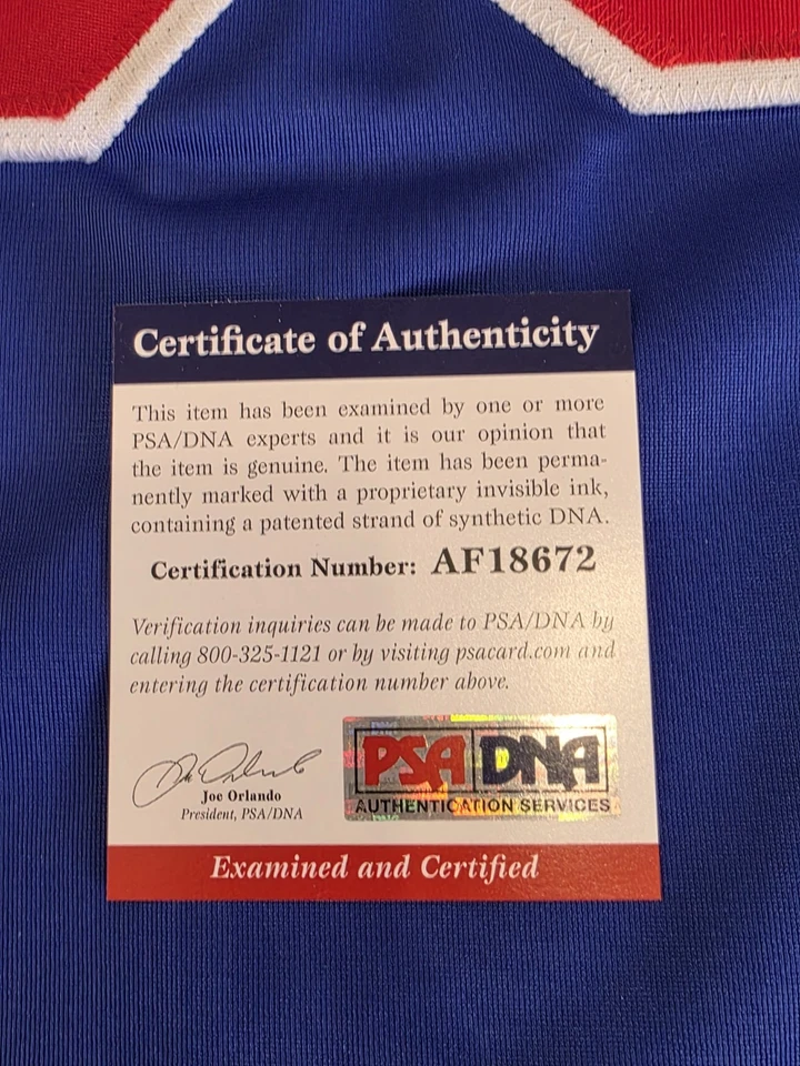 Camiseta Cliff Floyd Autografiada/Firmada Certificado de Autenticidad PSA/DNA Azul Camiseta Personalizada  Foto 4 de 4