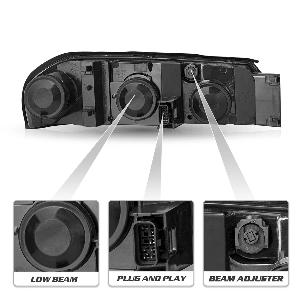 Faros delanteros cromados 00-05 para Chevy Impala 2000-2005 con par de bombillas diestro+derecho Foto 3 de 4