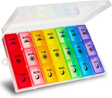 Weekly Pill Organizer 3 Times a Day, Large Pill Box 7 Day, Medicine Organizer Bo