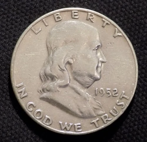 1952 S Franklin Silver Half Dollar AU Details