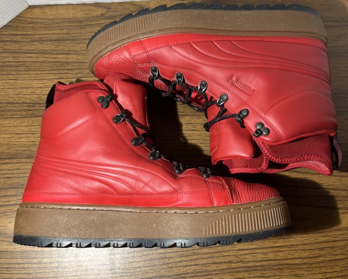 PUMA The Ren Waterproof BOOTS Barbados Cherry Red Mens Size US