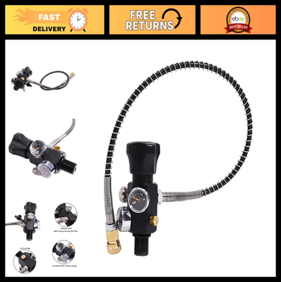 #ad #ad High Pressure Air Gun Charging Station 4500PSI Regulator Dual Gauge amp; Hose $86.99