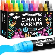 Window Chalk Markers for Glass Washable, 20 Colors Jumbo Liquid Chalk Marker ...