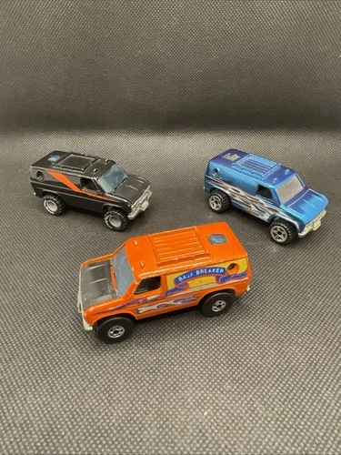 Vintage Hot Wheels Lot Of 3 Real Riders Baja Breaker Orange Blue Van A-team