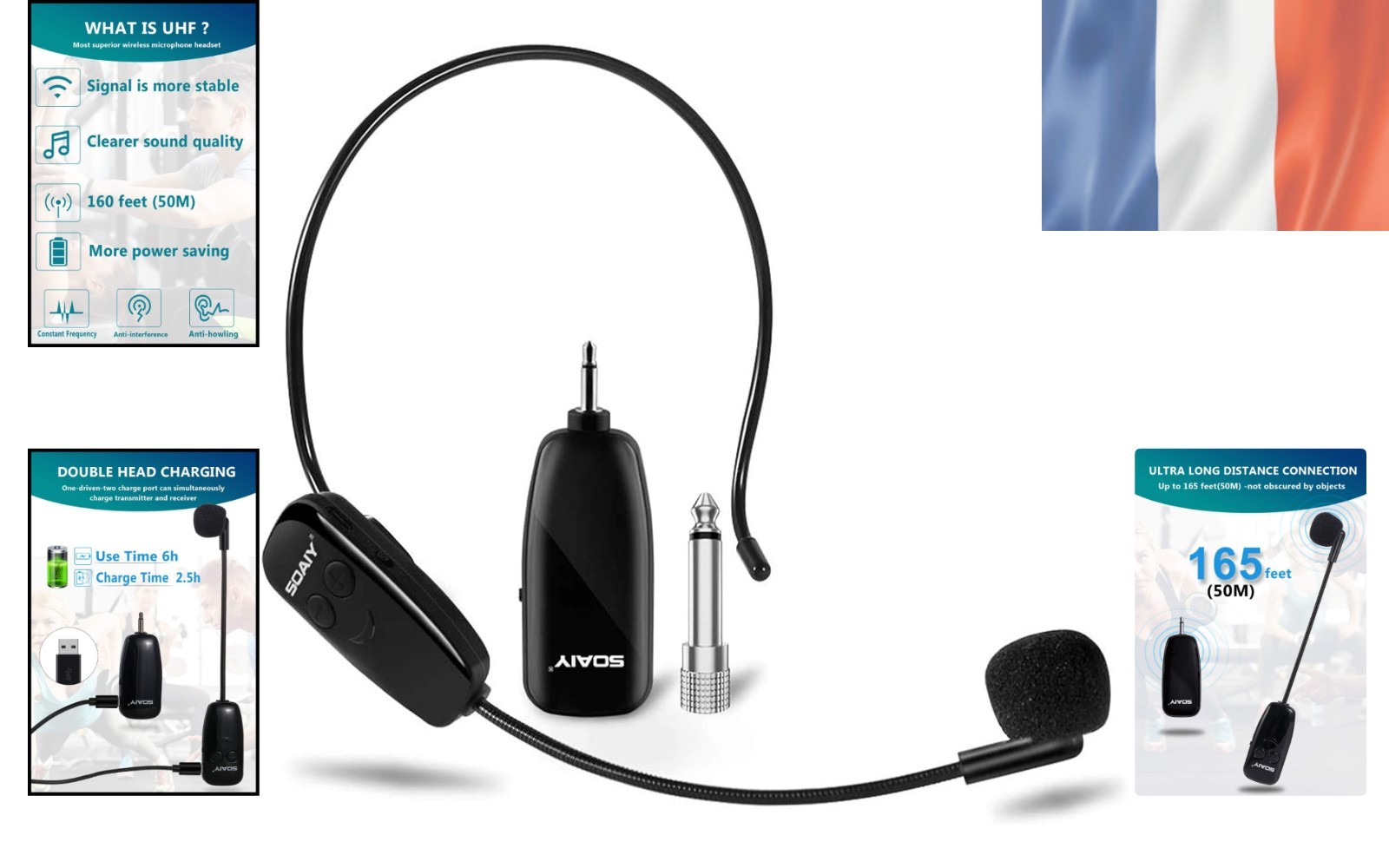 Micro casque SOAIY UHF pour éliminer les interférences en réunion