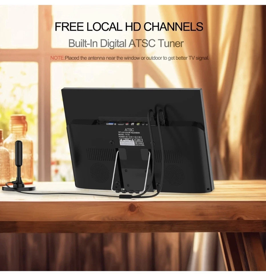 15.6 inch Small TV,Flat FHD IPS 1080P Screen TV with Antenna and Digital... - Image 2 of 4