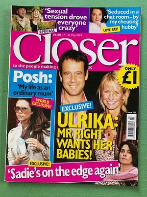 CLOSER 17-05-2003 ULRIKA JONSSON Amanda Barrie Victoria Beckham Caroline Quentin