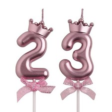 23 Birthday Candle, 32 Birthday Candle for Cake Rose Gold