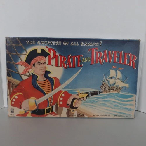 Pirate and Traveler Board Game  Milton Bradley Vintage Adventure Family