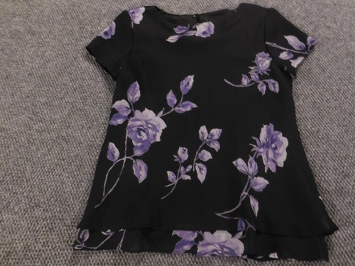 Jessica Howard Womens Blouse 6 Black floral - Picture 2 of 11
